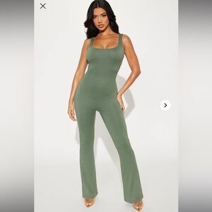 Sleek Olive Green Jumpsuit
